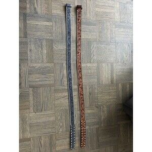 Leather Tooled Western Belt Womens Size 34 Floral Embossed Texas Mallory Lot